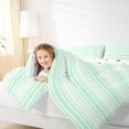 thumbnail image 4 of Feelyou Modern Abstract Ombre Queen Comforter Set for Teens, Green Lines Stripes Bedding Sets, Simple Fashion Style Reversible Bedding Comforter Set, Lightweight Room Decor, 3 Pieces, 4 of 8