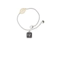 thumbnail image 2 of Delight Jewelry Silvertone Antiqued Square Seal - Love with Heart - Goldtone Leaf Delicate Bracelet, 6.25+1.75", 2 of 4