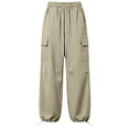 thumbnail image 6 of Lumosvexa Women's Cargo Joggers, Multiple Pockets Loose Fit Adjustable Drawstring Fall Hiking Sports Pants Green L, 6 of 6