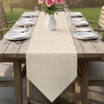 thumbnail image 6 of Cream Table Runner Linen Burlap Table Runner 72 Inches Long Farmhouse Vintage Cream Solid Color Modern Dresser Scarves for Kitchen Island Coffee Dining Room Party Wedding Holiday Decor 13"x72", 6 of 8