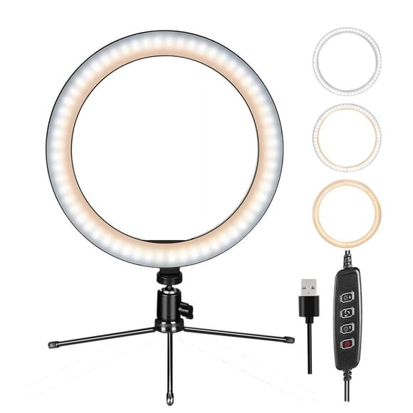 10" LED Beauty Ring Light w/Mount Stand for Phone Video Stream Broadcast Makeup