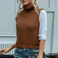 thumbnail image 2 of Fesfesfes Women Sweaters Casual Slim Sleeveless Turtleneck Sweater Knitted Pullover Vest Clothes Sale, 2 of 4