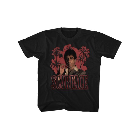 Scarface Crime Film Thriller Movie Red Palm Trees Black Youth T-Shirt Tee