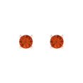 thumbnail image 3 of 14K Solid Gold Push Back Stud Earrings for Women | 0.5 cttw Round Cut Simulated Red Diamond | Rose Gold, 3 of 5