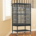 thumbnail image 6 of Dextrus Metal Bird Cage 52" with Rolling Stand and Castor Wheels, Large Budgie Cages with 2 Free Bird Coverss,Ideal for Parakeets, Parrots, Cockatiels, Pigeons, and Small to Medium Birds, 6 of 6