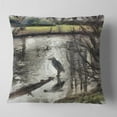 thumbnail image 2 of Designart Bird in National Park Watercolor - Landscape Printed Throw Pillow - 18x18, 2 of 5