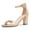 Champagne, variant on FSJ Women Classic Round Open Toe Ankle Strap Sandals Chunky Block Heel Single Band Pumps Comfortable Wedding Guest Dress Shoes Size 8 Black
