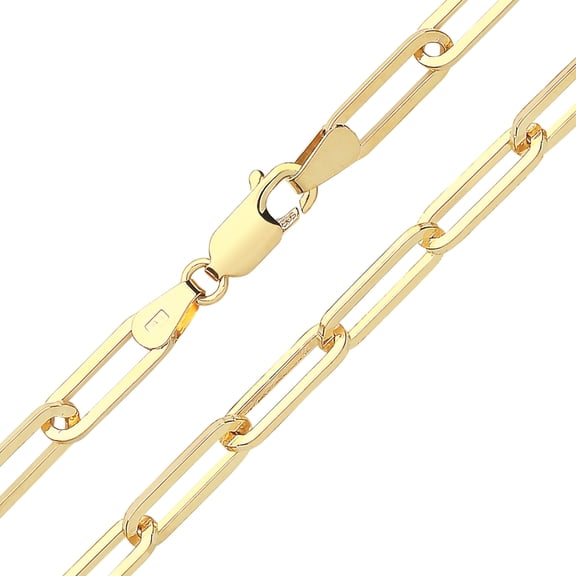 Trendy 9k Gold Women Paperclip Bracelet - 7 inch*4mm, 5 Grams