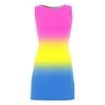 thumbnail image 3 of Women Fashion Sleeveless Round Neck Gradient Mini Dress Slim Party Club Dress Casual Dress Sleeveless for Women Dressy Dresses Short Wrap Dresses V Neck Maxi Dresses Casual Dresses for Women plus Size, 3 of 3