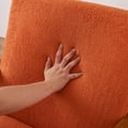 thumbnail image 7 of Ktaxon Mid-century Modern Arm Chair with Solid Wood Frame,Teddy Velvet Fabric Club Chair,Orange, 7 of 7