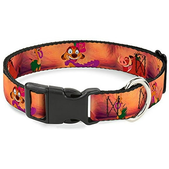 Buckle-Down BAC-WDY119-NL Breakaway Cat Collar-Timon & Pumba The Hula Song Poses, 1 2" W-9-15" Neck-Large