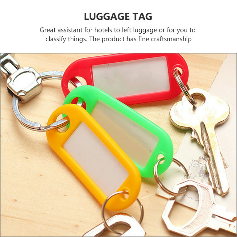 Leyaron 150 Pack Tough Plastic Key Tags Keychain Tags, Key Ring Tags ID Label Tags with Split Ring Label Window,10 Colors