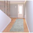 thumbnail image 6 of HomeRoots 515323 8 ft. Gray Green & Ivory Striped Distressed Stain Resistant Runner Area Rug, 6 of 6