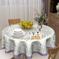 thumbnail image 6 of Purple Lavender Floral Tablecloth Round 60 Inch,Spring Summer Flower Polyester Circle Table Cloth Wrinkle Stain Resistant Washable Table Cover for Kitchen Dining Room Party Picnic, 6 of 6