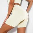 thumbnail image 4 of Women Workout Yoga Shorts Seamless Running Shorts Solid Ribbed Knit Leggings High Waist Biker Shorts Hip Lift Yoga Pants, 4 of 7