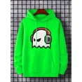 thumbnail image 4 of Ghost Wearing Headphones Print Hoodie, Sudaderas Con Capucha Para Hombres, Sudadera Con Capucha Casual Para Hombres Con Diseño Gráfico Y Bolsillo Canguro Para Primavera Y Otoño, Como Regalos, 4 of 4
