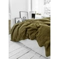 thumbnail image 4 of Pavish Export Linen Duvet Cover In Olive Green Stonewashed Natura Quilt Cover Set With 2 Matching Pillow Sham 120X120, 4 of 4