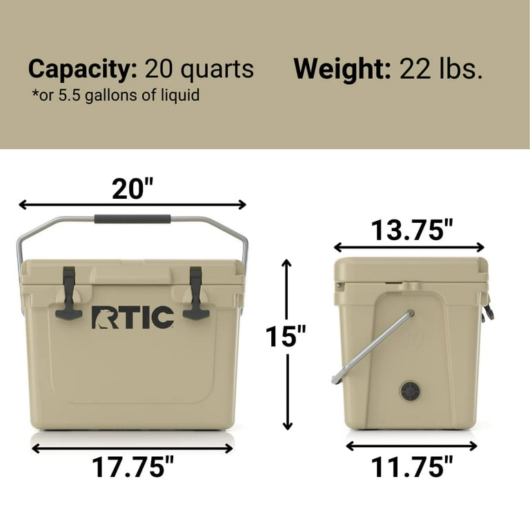 RTIC 145 QT Hard Sided Cooler, Tan