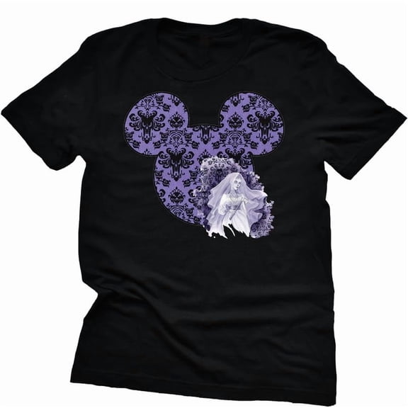 Haunted Mansion Shirt Adult Women Ladies Ghostly Haunted House Tshirt (Black, 3X Large)