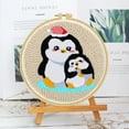 thumbnail image 3 of Cuadros Decorativos Kit de punto de cruz de pingüino bordado con hilos de gancho para herramienta de costura para principiantes Wdftyju embutido en tela, 3 of 9
