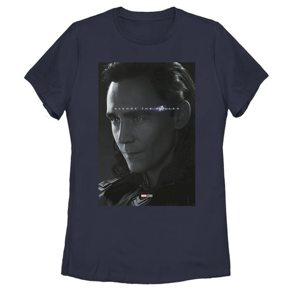 Women's Marvel Avengers: Endgame Loki Poster  Graphic Tee Navy Blue Large