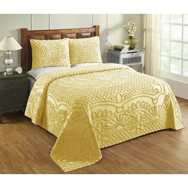 Better Trends Trevor Medallion Design 100 Cotton Tufted Twin Bedspread
