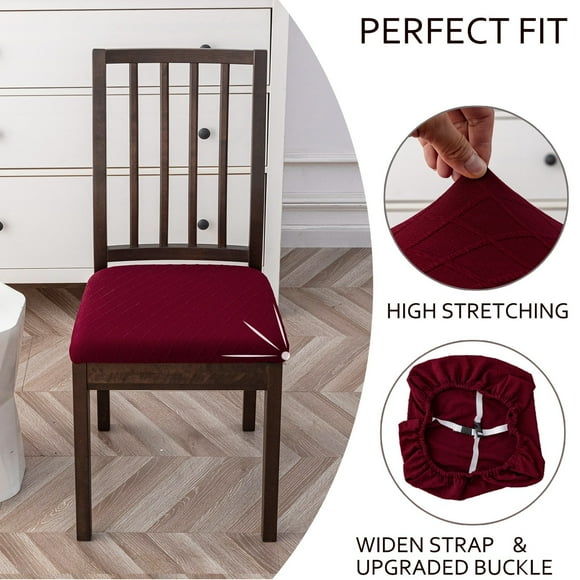 Housse de Siège pour Chaises de Salle à Manger - Ensemble de Protège-Chaises de Cuisine Housse pour Sièges de Salle à Manger Ajustement et Nettoyage Faciles