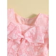 thumbnail image 4 of Bagilaanoe Toddler Baby Girl Summer Dress Flower Print Short Sleeve A-line Princess Dresses 12M 18M 24M 3T 4T 5T Kid Patchwork Tulle Skirt, 4 of 9