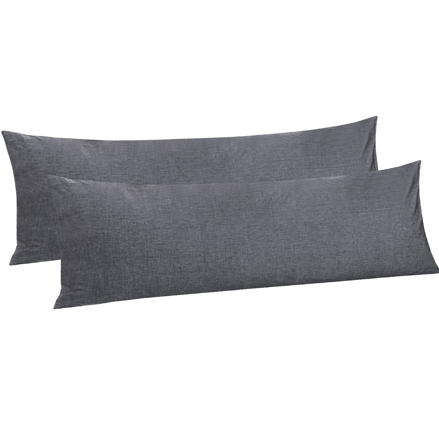 NTBAY 2 Pack Washed Cotton Body Pillow Case, Envelope Closure Body