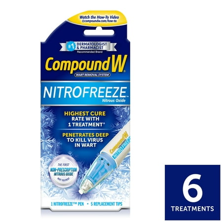 Compound W NitroFreeze Wart Remover, Maximum Freeze, 6 (Best Over The Counter Wart Freeze)