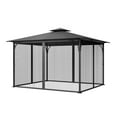 thumbnail image 4 of KFFKFF Gazebo Netting Replacement, Compatible with 10 x 13 x 6.8 FT Gazebo, Outdoor Mesh Sidewalls for Garden, 4-Panel Patio Screen with Double Zipper Closure, 4 of 9