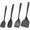 Black, variant on Spatula Turner Set, 4 Pack, 600?F Heat Resistant Cooking Spatulas, Spoons, & Non-Stick Kitchen Utensils, Ideal for Flipping Egg, Pancake, and Serving, Dishwasher Safe (Khaki)