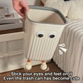 thumbnail image 5 of qiangxu,Cartoon Cute Large Capacity Can Large Opening Detachable Mouth Edge Garbage Cans Lightweight Durable Easy to Clean Wastebaskets for Living Room Bedroom Beige 7.56*7.28*9.84'', 5 of 8