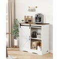 thumbnail image 2 of VEVOR Coffee Bar Cabinet 3-Tier Coffee Bar Table with Barn Doors Brown White, 2 of 9