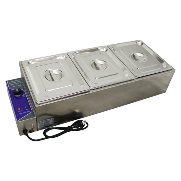 3 Pans Food Warmer Restaurants Hotels Food Soup Buffet Steam Table Warming Equipment Commercial