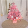 thumbnail image 4 of Mini Pink Christmas Tree Artificial Christmas Tree With Lights,Tabletop Xmas Tree with Star Treetop,Ball Ornaments Light Up Small Spruce Tree Battery Operated for DIY Holiday Winter Home Decor, 4 of 5