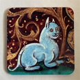 thumbnail image 2 of Medieval Cat Coasters for Drink Set Cat Pattern Round Coasters, Drinking Coasters Cat Coaster A, 2 of 5