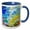 Blue/White, variant on 3drose, Colorful Abstract of Painter Palette, 11oz Two-tone Red Mug
