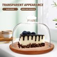 thumbnail image 2 of 1 Set Cake Dome Clear Cake Dome Cake Display Stand Wooden Cake Plate with Dome Cake Stand, 2 of 9