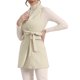 thumbnail image 4 of Chaleco Trench de Solapa para Mujeres INSPIRE CHIC de Doble Pecho Sin Mangas Color Albaricoque Talla S, 4 of 5