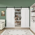 thumbnail image 2 of 36'' x 84'' Manufactured Wood Prefinished Double Sliding Barn Door with Installation Hardware Kit, 2 of 8