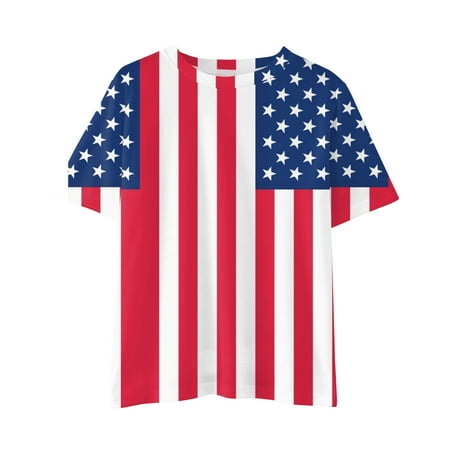 

Toddler Girl T Shirts Kid Toddler Shirts 4Th Of July 3D Graphic Printed Tees Boys Novelty Fashion Short Sleeve T Shirts Unisex Casual Tops For 3-4 Years