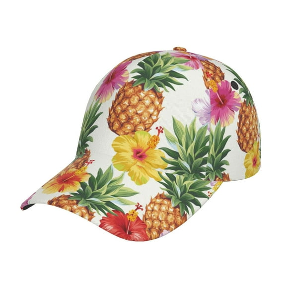Balery Baseball Cap Adjustable Size for Running Workouts and Outdoor Activities All Seasons Dad Hat(Hawaiian Pineappl)