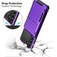 thumbnail image 5 of for Galaxy S21 Case Wallet 4-Card Flip Cover Credit Card Holder Slot Back Pocket Dual Layer Protective Hybrid Hard Shell Bumper Armor Case for Samsung S21 6.2 Purple, 5 of 13