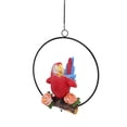 thumbnail image 1 of Crafts, Weather Resistance Resin Hanging Iron Ring Parrots  For Balcony For Courtyard, 1 of 8