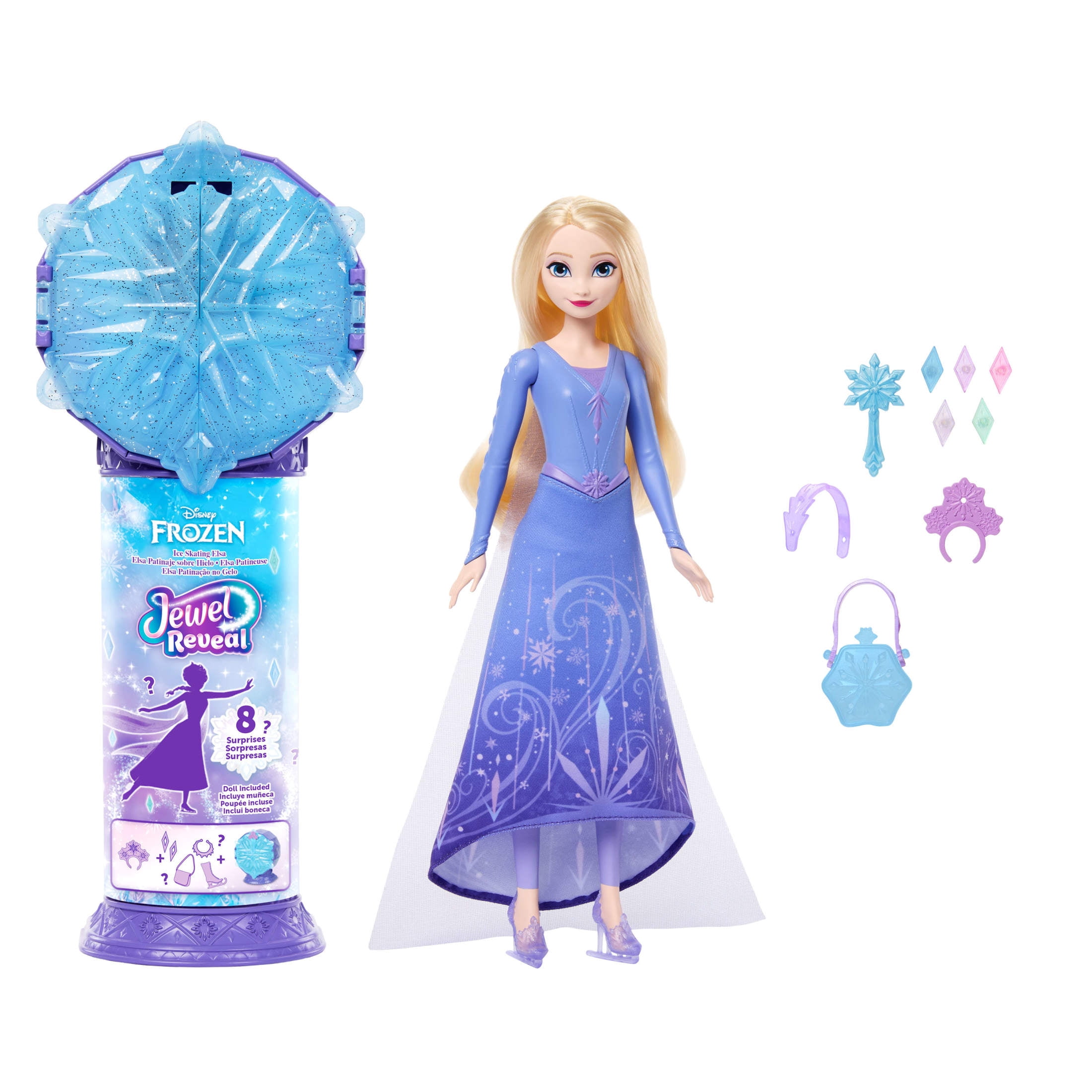 Disney Frozen Jewel Reveal Elsa Fashion Doll with 8 Surprises Including Gem Box & Accessories