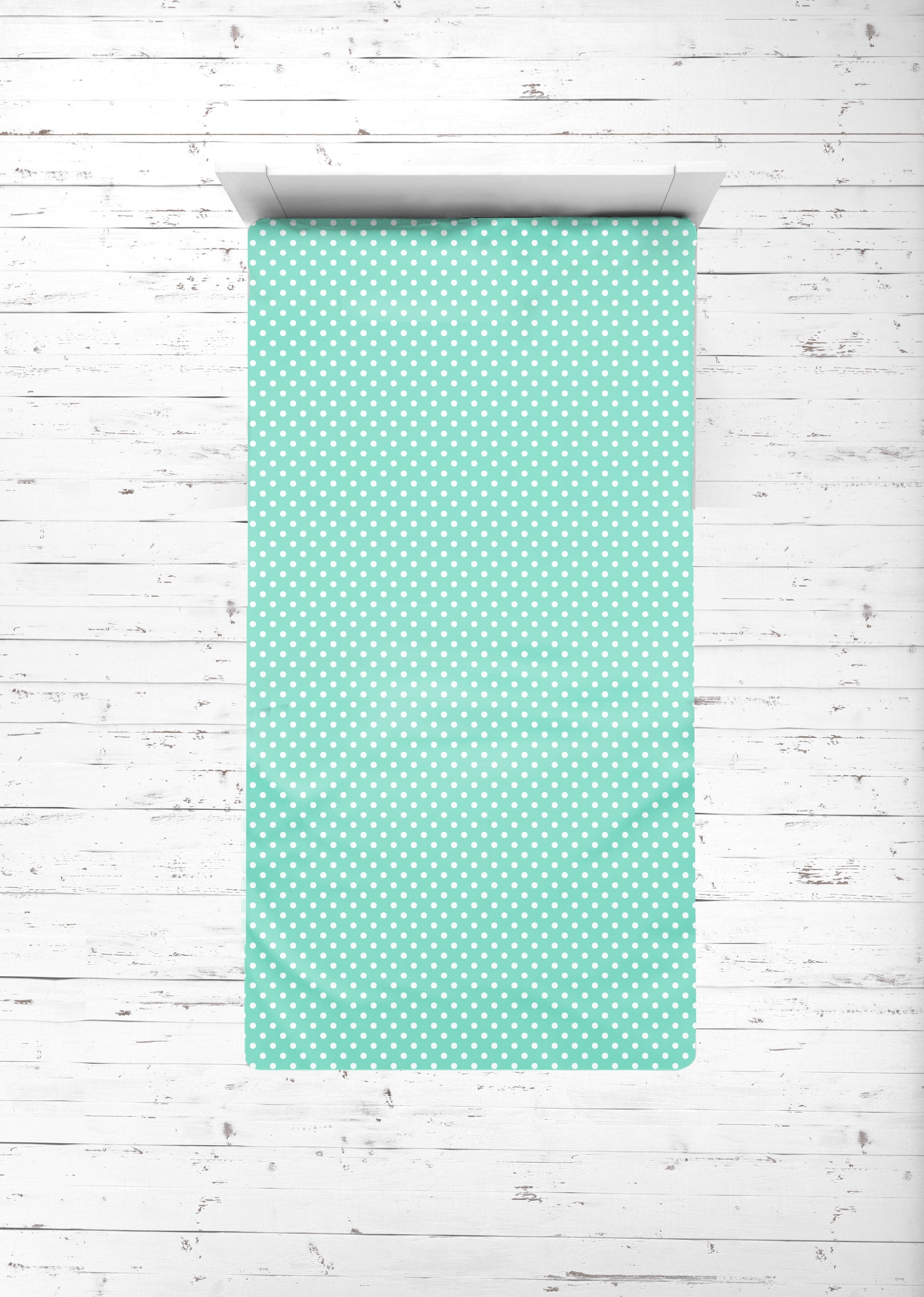 Bacati - Pin Dots Mint Green Toddler Bedding/Sheet Set 100% Cotton Percale
