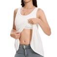 thumbnail image 4 of AirLoni Women's Tank Top With Built-In Bra Padded Sleeveless Round Neck Breathable Soft Camisoles Tops For Outer Inner Wear Sports Solid Color White,L, 4 of 5