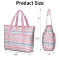 thumbnail image 3 of Tote Bag for Women - Pioneer Flower Shoulder Bag - Large Utility Work Duffle Bag with Zipper Handbag for Travel, Work, Sprots, 3 of 5