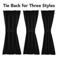 thumbnail image 3 of ZOPZO Blackout Door Curtain for Sidelights, 1 Panel, Black, 12W x 72L Inch, Thermal Insulated Privacy with Dual Rod Pockets & Adjustable Tieback, 3 of 8